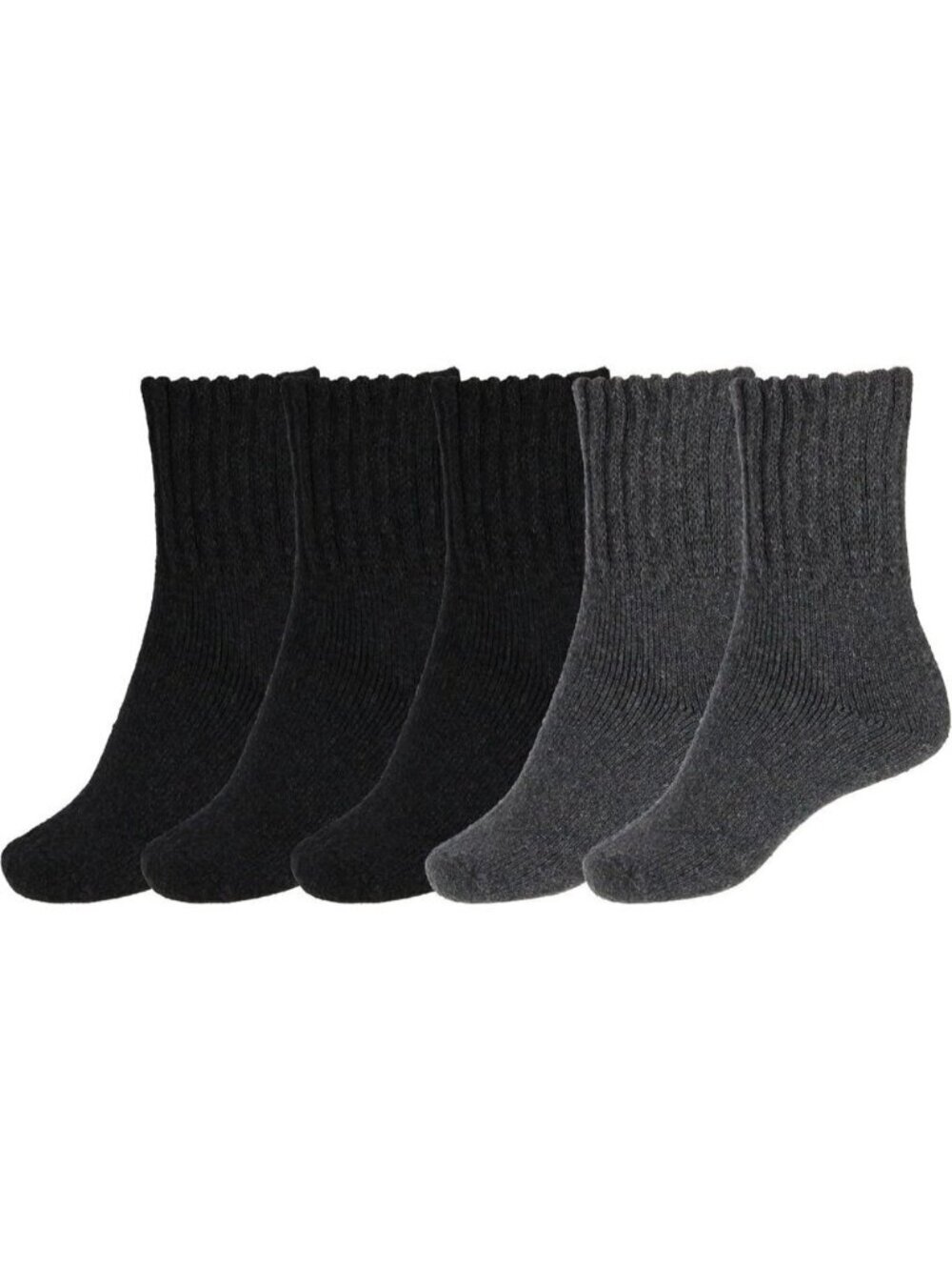 BenSorts Women 5 Packs Black Gray Polyester Winter Thick Warm Boots Socks